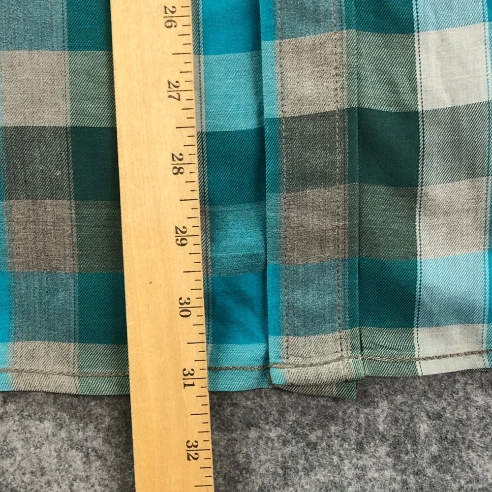 The North Face Mens XL Blue Plaid Cotton Long Sleeve Shirt Outdoor Hiking